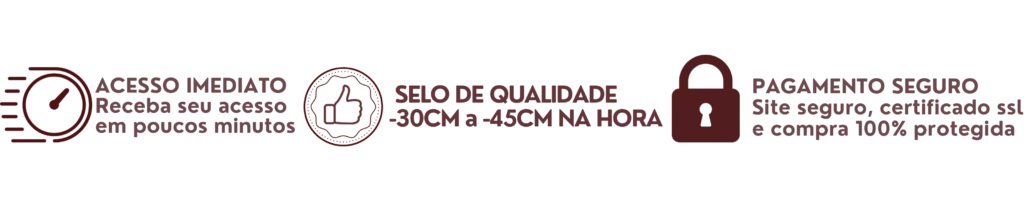 Acesso imediato · Selo de qualidade · Pagamento seguro